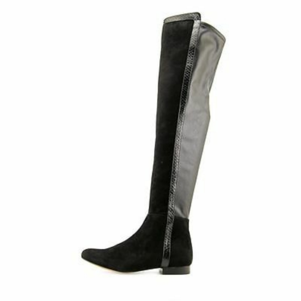 - Vince Camuto Filtra Over The Knee Hollie Black Riding Suede Boots Sz 6.5